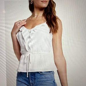 Ruffle Button Up Peplum Cami